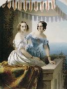 unknow artist Grand princesses Mariya Nikolayevna and Olga Nikolayevna Spain oil painting artist